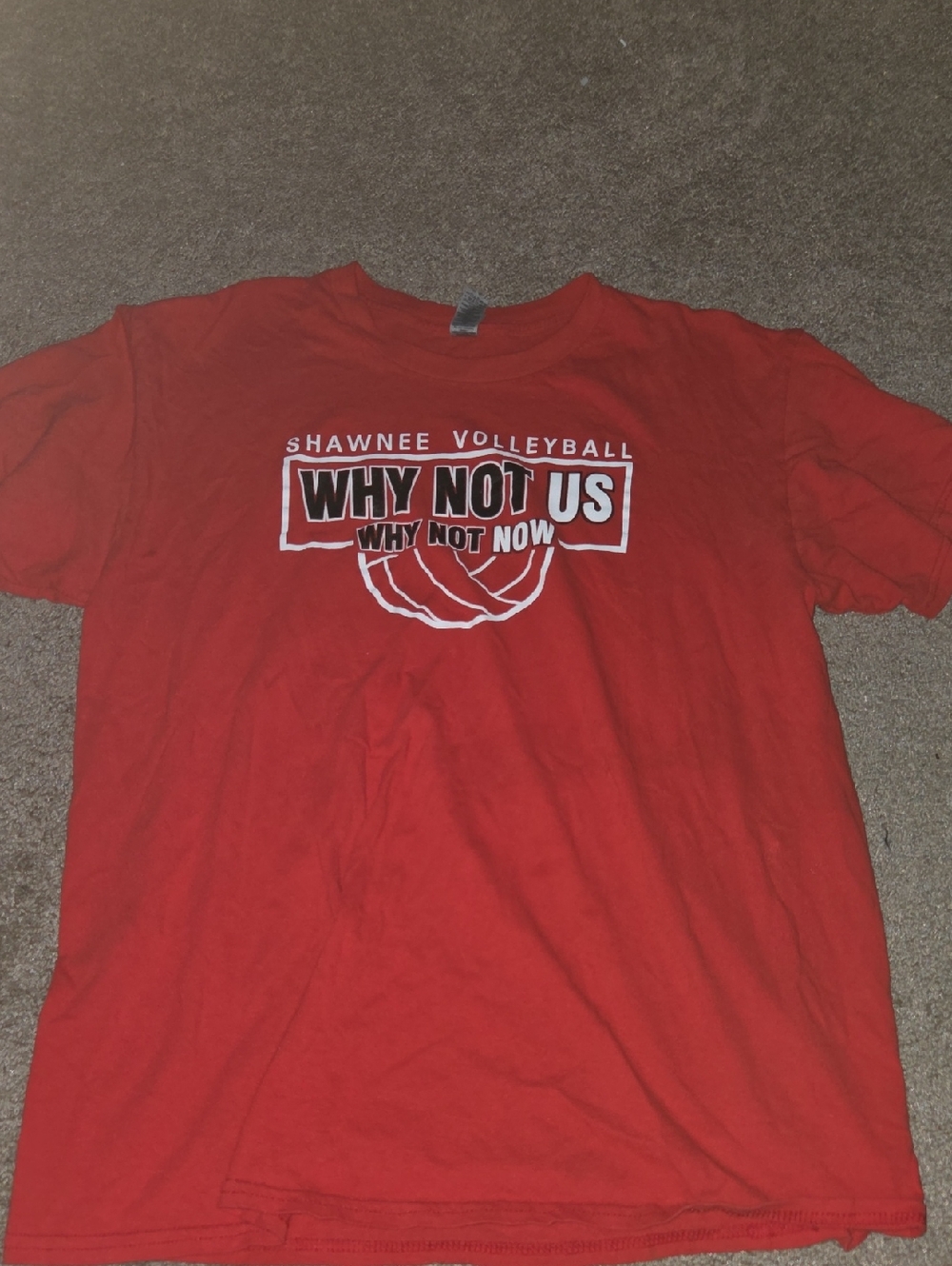 Gildan Red Shawnee Volleyball 'Why Not Us' Graphic Tee
